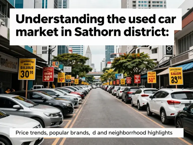 ทำความเข้าใจตลาดรถมือสองในเขตสาทร: แนวโน้มราคา ยี่ห้อยอดนิยม และจุดเด่นของย่าน