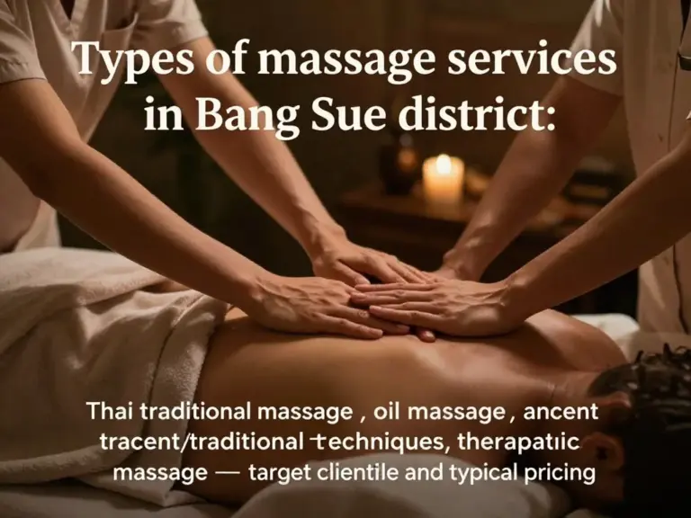 ทำความเข้าใจประเภทและบริการของร้านนวดในเขตบางซื่อ — นวดแผนไทย นวดน้ำมัน นวดแผนโบราณ และนวดแก้อาการ เจาะกลุ่มเป้าหมายและระดับราคาที่พบทั่วไป