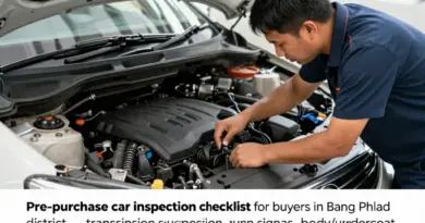 การตรวจสภาพก่อนซื้อสำหรับผู้ซื้อในบางพลัด: เช็ครายการสำคัญ (เครื่อง เกียร์ ช่วงล่าง ไฟเลี้ยว ตัวถัง/รองพื้น) วิธีขอประวัติรถและการตรวจสภาพโดยช่างมืออาชีพ