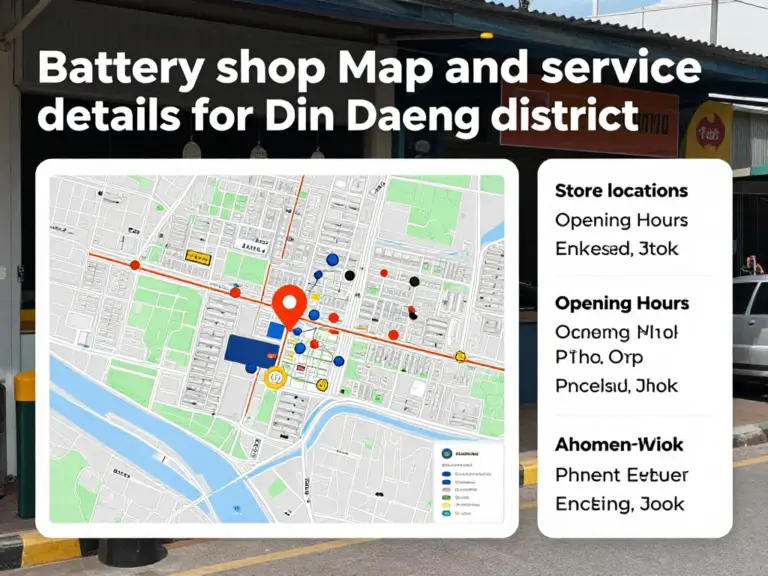 บริการและแผนที่ร้านแบตเตอรี่ในเขตดินแดง: ร้านไหนเปิดกี่โมง มีเบอร์โทร และรีวิวจากลูกค้า