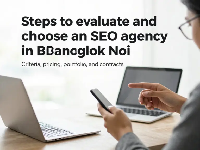 ขั้นตอนการประเมินและเลือกเอเจนซี่รับทำ SEO ในบางกอกน้อย: เกณฑ์ ราคา ผลงาน และสัญญา