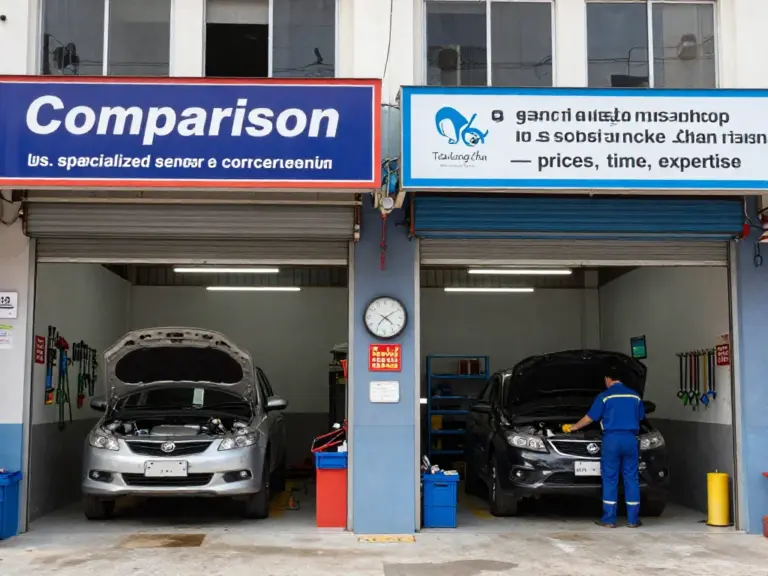 บริการซ่อมรถทั่วไป vs. ศูนย์บริการเฉพาะทางในตลิ่งชัน — เปรียบเทียบราคา เวลา และความเชี่ยวชาญ